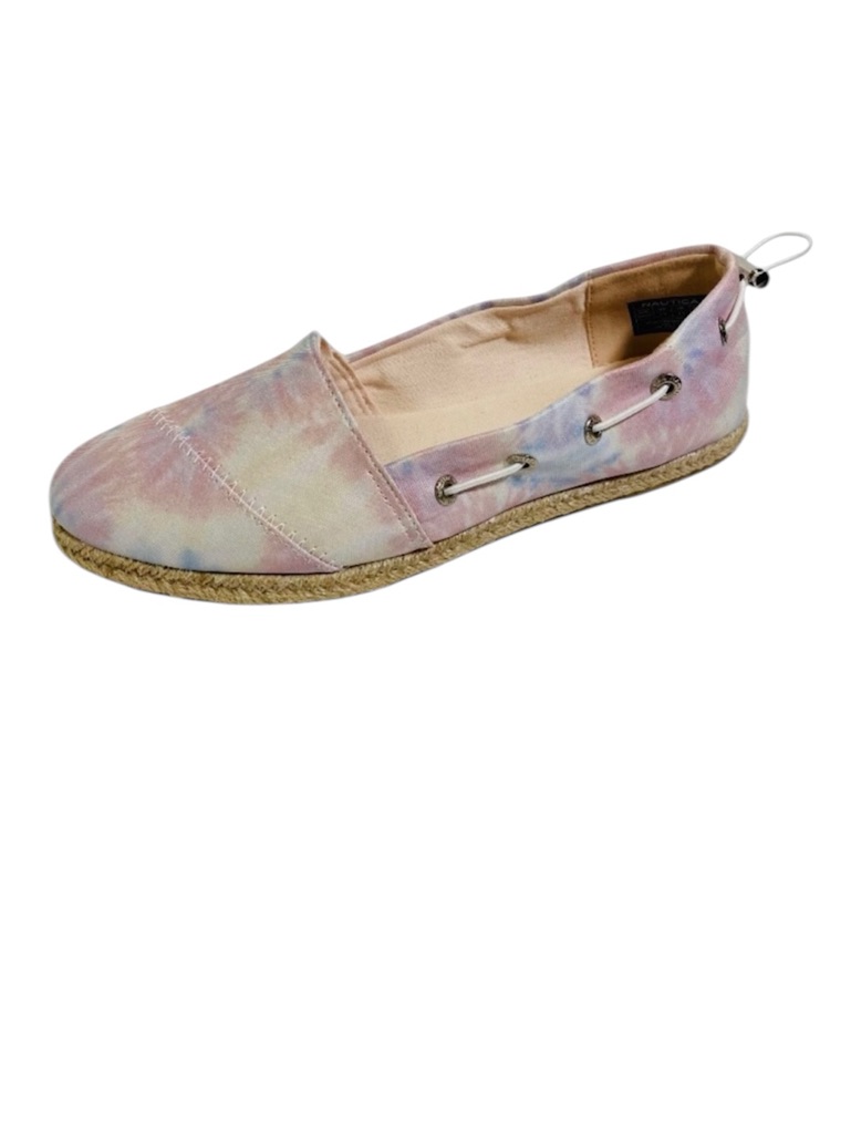 Nautica Espadrille Boat Shoe Pink Pastel Rudder Slip On Flat Womenâs Size 7.5